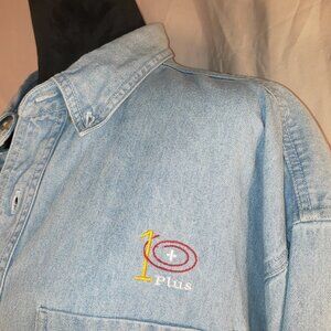 Denim Collection Light Wash Denim Button-Up Shirt - Size XL